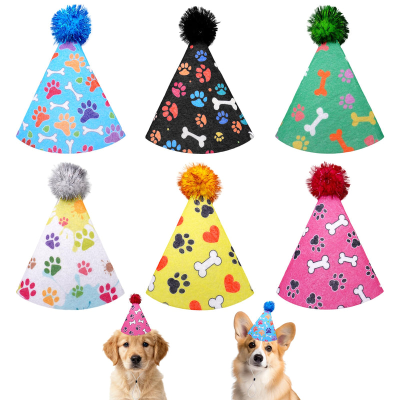 JpGdn 6pcs/Pack Dog Birthday Hat Party Hats Supplies for Small Medium Doggie Puppies Cat Kitten Decorations Grooming Accessories