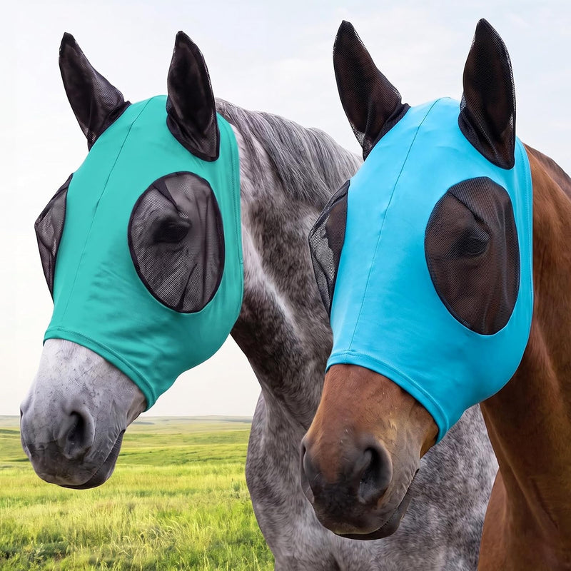 Horse Fly Mask with Ears, Breathable Horses Face Masks for Barn, Turnout