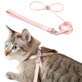 BuddyArmor Cat Harness and Leash 2-in-1, Escape Proof Anti-Choking Harness Adjustable Lightweight Leash One-Piece Non-Detachable for Kitten Cats Walking Outoor Training, US IDA Bronze Award (Pink)