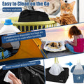 Petskd High Sides Portable Travel Litter Box for Cats with Lid and 10 pcs Liner Bags, Light Weight and Leak-Proof for Road Trips, Hotel Stays, Car Travel(Black)