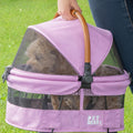 Pet Gear No-Zip View 360 Ultra Lite Pet Safety Carrier & Car Seat for Small Dogs & Cats, Push Button Entry, 15", Cotton Candy