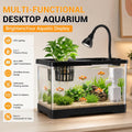 AS Fish Tank Aquarium with LED & 3-in-1 Pump for Betta, 3 Gal
