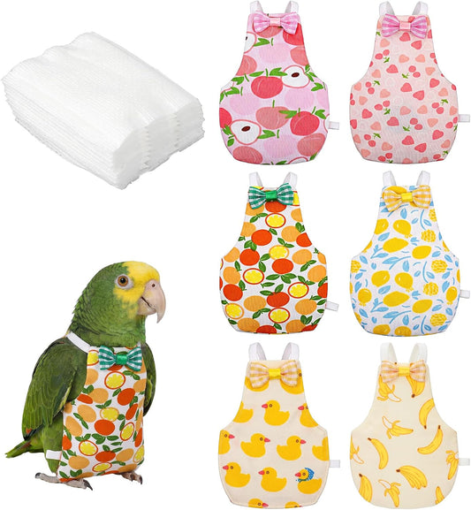 6 Pcs Bird Diaper, Parrot Diaper Flight Suit Soft Cute for Small Birds