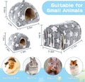 MABOZOO 3 Pack Guinea Pig House Accessories, Washable 2 Guinea Pig House and Hideout Tunnel with Curtains, Chinchilla Hi