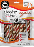 GOOD 'N' FUN Twists Long-Lasting Dog Treat with Real Bully, 12 Count