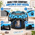 Whelping Box for Cats, Pop-up Playpen for Kittens and Mom with Washable Starry Moon Pad & Grooming Glove, 3-in-1 Portabl