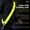 Rechargeable LED Reflective Sash for Night Walking
