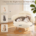 Kitten White Cat Sofa Bed, Pet Couch with Pine Wood Legs