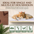 Extra Large 23.6”x12.6” CALLICO HAVEN- Stylish Cat Wall Shelves with Cushion, Modern Wall-Mounted Cat Tree Furniture, Wi