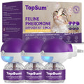 TopSum Cat Calming Pheromone Diffuser: Feline Pheromones Plug in for Stress, Alone At Home, Spraying, Fighting, Scratching, Aggression & Excessive Meowing (3 Diffusers + 3 Refills)