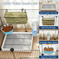 FHTONGE 4 in 1 Guinea Pig Litter Box with Feeder Combo Set for Cage