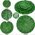 20 Pcs Artificial Lily Pads for Ponds, Realistic Floating Lily Pads Leaves