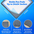 Skywin TidyFriend Travel Friendly Dog Pee Pad Holder Fits Up to 24” x 24” Wee Wee Pee Pads - Flexible Rollable Silicone Mat with Soft Edge - Quick Wipe & Potable Dog Pad Holder (Dark Grey)