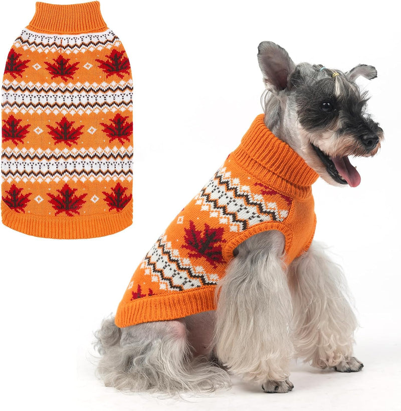 KOOLTAIL Cable Knit Dog Sweater Turtleneck, Cold Weather Pullover Classic Knitwear, Thick Warm Winter Pet Clothes, Fall 