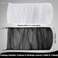 Shappy 2 Pieces Adjustable Bird Cage Seed Catcher Birdcage Cover Nylon Mesh Netting Soft Skirt Guard for Parrot Parakeet Macaw Round Square Cage(78 x 14.6 Inch in Circumference and Width,White, Black)