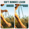 OutdoorBengal Kushma™ - Long Leash for Cats and Small Dogs with Bungee - Silicone + Nylon - No Tangle, Hands-Free for Waist and Body, Lightweight - Extra Long Cat Leash for Small Dogs (Navy)