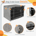 Seiyierr Dog Crate Cover - Kennel Covers Fit for 24 Inch Dogs Crate, Double Door Polyester for Wire Puppy Cage Indoor Outdoor Protection, Grey
