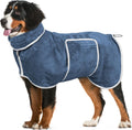 Dog Bathrobe Towel Drying Coat - Super Absorbent Bath Robe for Drying Dogs Large, Soft Adjustable Collar & Belly Strap F