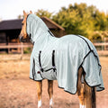 RESISTANCE Horse Fly Sheet with Neck Cover & Belly Wrap, Lightweight Breathable UV Protection Fly Sheet for Horses, Silv
