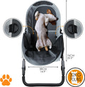 COOPER dog & pet robust buggy, jogger holds up to 32 kg / 70lbs, easy fold, multi-height adjustable soft touch handle, r