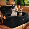 Large Dog Car Seat for Medium Sized, Dog Booster Car Seat, Pet Booster Seats up to 55 lbs or 2 Small with 4" Memory Foam for Back Seat, Triple Safety Belts, Storage Pockets, Detachable/Washable