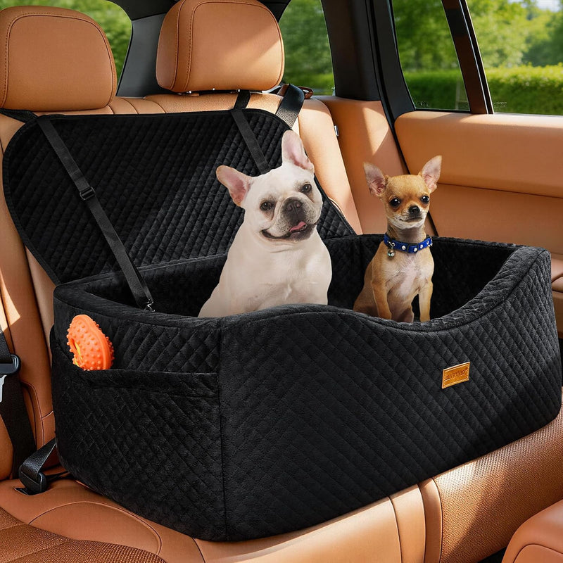 Large Dog Car Seat for Medium Sized, Dog Booster Car Seat, Pet Booster Seats up to 55 lbs or 2 Small with 4