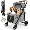 RIDYEE Dog Stroller for Small & Medium Dogs & Cats up to 44 lbs – Foldable, Lightweight, All-Terrain Shock Absorbing Wheels, Ventilated & Fully Shaded, Low-Entry Design