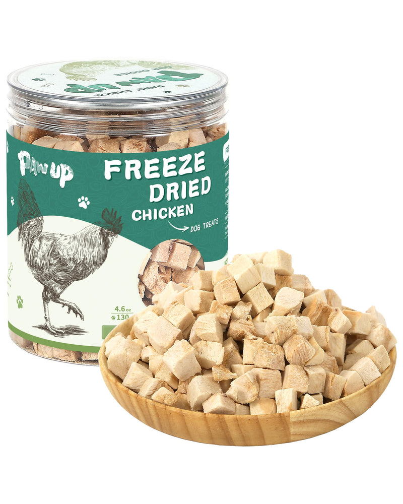 PAWUP Freeze Dried Chicken Dog Treats, Single Ingredient Chicken Breast, High Protein Dog Food Topper, Gluten & Grain-Free Treats for Dog Training, 4.6 oz