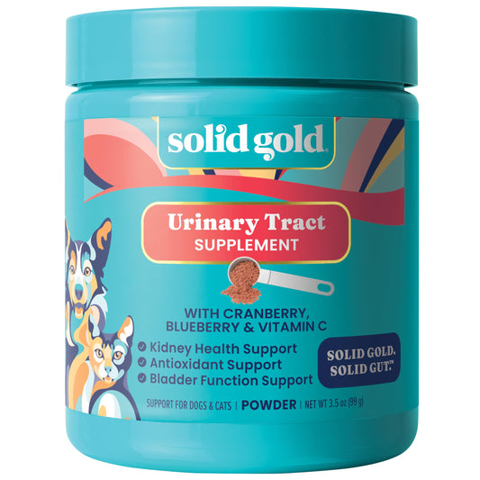 New Solid Gold Cranberry Supplement for Dogs for Urinary Tract Health - UTI + Bladder + Kidney Support for Dogs of All Life Stages w/Antioxidants (3.5 Ounce Powder, Smoked Bacon)