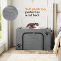Hidden Cat Litter Box Enclosure with Cat Bed, Foldable Fabric Cat House