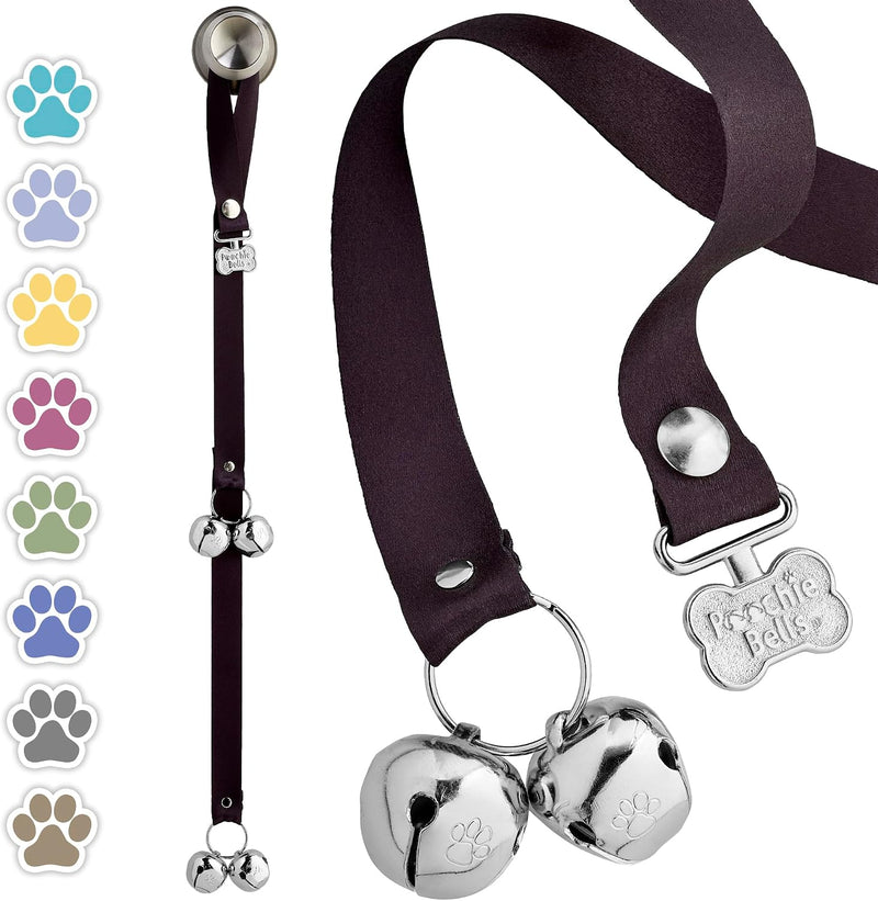 PoochieBells Dog Door Bells for Potty Training, Quick & Easy Puppy Potty Training Method Included, Handcrafted in USA wi