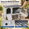 Rockever Rabbit Hutch Indoor Outdoor, HDPE Bunny Cage with Drainage System