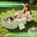 YUEPET Foldable Dog Bathtub for Small-Medium Dogs, Portable Dog Tub, Green