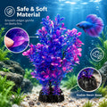 Mipukbay Purple Aquarium Plants - Artificial Plastic Fish Tank Decor, Realistic Ornament Safe for Fish & Shrimp, Low-Mai