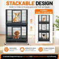 Homey Pet 31" Stackable Dog Crates, Two Tier Heavy Duty Dog Cage Kennel