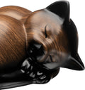 Kriss Art Pet Urns,Sleeping Resin Cremation Cat Urn, Cat Urns for Ashes, Small Animal Urn （Black Walnut）