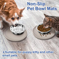 Arespark Pet Silicone Food Mat, 8in x 8in Nonslip Waterproof Feeding Bowl Mat with Raised Edges for Food and Water Preve