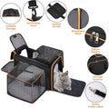 Pet Carrier, Large Soft Sided Expandable Travel Carrier with Steel Frame, Anti-Scratch Mesh, Removable Fleece Pad and Po