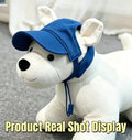 Dog Baseball Sun Hat, Breathable Cotton Canvas Pet Visor Hat with Adjustable Strap, UV Protection Outdoor Dog Cap for Sm