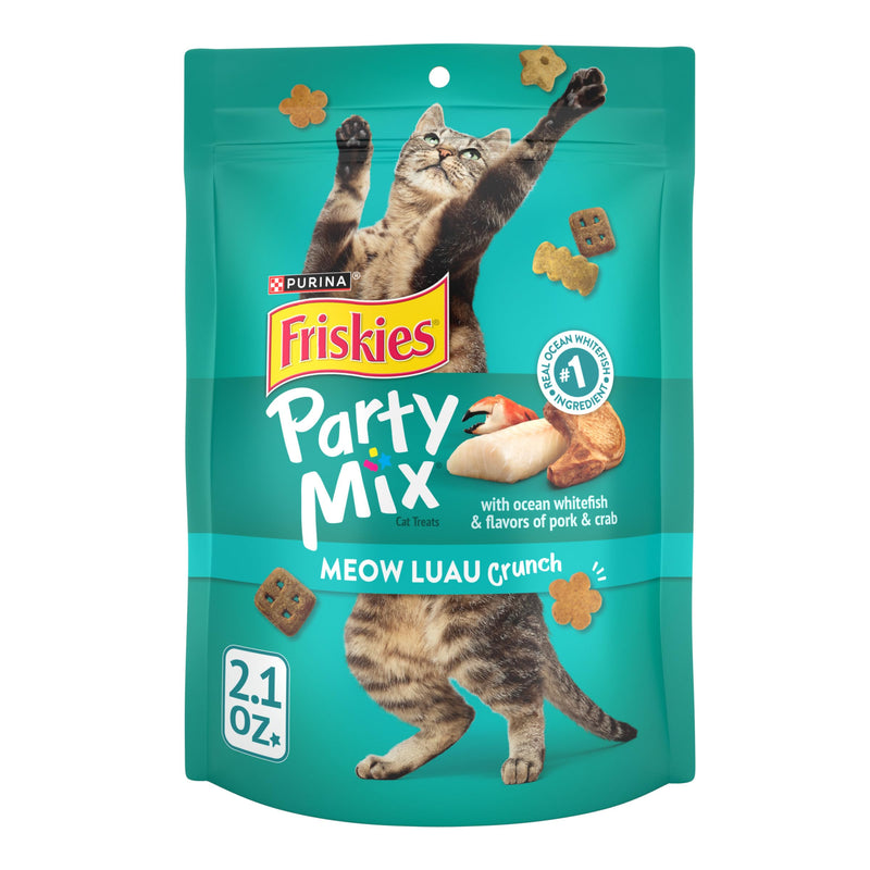 Purina Friskies Cat Treats, Party Mix Meow Luau Crunch - (Pack of 10) 2.1 oz. Pouches