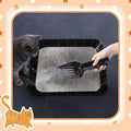 Bokon 50 Pcs 25 Set Disposable Litter Boxes for Cats with Scoop 15.7 x 11.8 x 3'' Plastic Cat Litter Tray Large Kitten Pan for Kitty Rabbit Guinea Pig Hamster Pets Supplies Travel Home Toilet(Black)