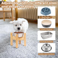 Elevated Dog Bowl Stand Adjustable Dog Food Holder 7”H Small Bamboo
