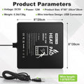 USB Reptile Heat Pad, 8"X8" 12W Heating Mat for Reptiles