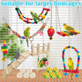 Hamiledyi 17Pcs Parrot Swing Toys Perches Platform with Bird Climbing Ladder Chewing Hanging Standing Colorful Toys Cage