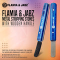 FLAMIA & JABZ Stripping Metal Stone Diamond Edged for Dogs, Cats & Pets with Wooden Grip (2 Piece Pack of Coarse & Fine)