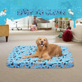 Hoopttay Dog Bed Covers Replacement Washable, Elastic Edged Pet Bed Protector with Cute Dog Pattern Design for Small & Medium Pet Beds, Cover Only (Blue, 36x27x6 Inch)