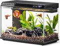 BUCATSTATE 2.6 Gallon Small Fish Tank, 3 Stage Filtration Aquarium, Black