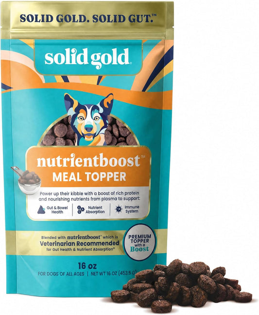 Solid Gold NutrientBoost Meal Toppers for Dogs - High Protein Dog Food Toppers for Dry Food - Grain Free Flavor Enhancer with Vitamins, Minerals & Amino Acids for Gut Health & Immune Support - 1lb