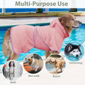 Dog Bathrobe Super Absorbent Towel Robe - Microfiber Bath Towels Fast Drying Coat for Dogs, Cute Dogs Clothes Adjustable