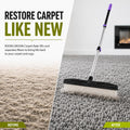 Room Groom PET Carpet Rake and Groomer with Telescoping 54 Inch Adjustable Handle, Rugs, and Artificial Turf, Purple Gri